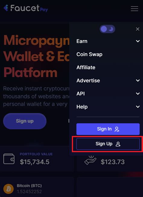 faucetpay sign up.